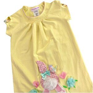 Bonnie Jean Girls Easter Bunny Dress Yellow Appliqué Spring Size 6